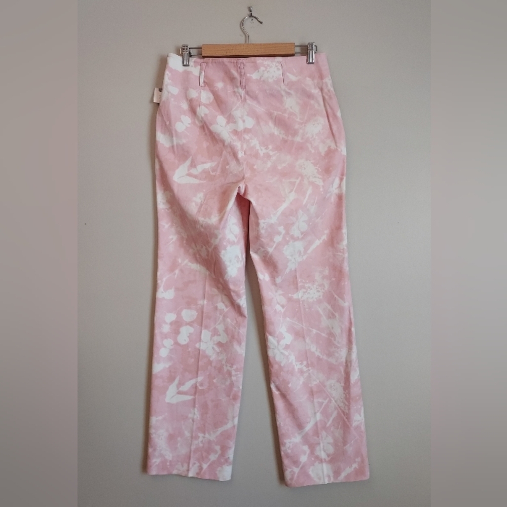 Anthropologie Jaime Pink Print Straight Pant Pants Size 8 NEW NWT - Picture 12 of 16